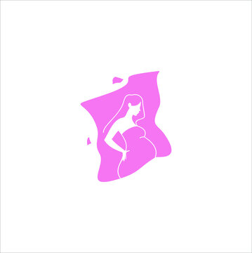 pregnant woman logo design vector template