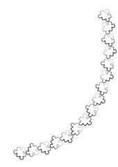 Stylized frames on the theme - puzzles. Illustration on a white vertical background format A4.