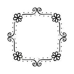square draw floral frame