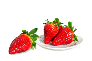 Strawberries isolated on white background