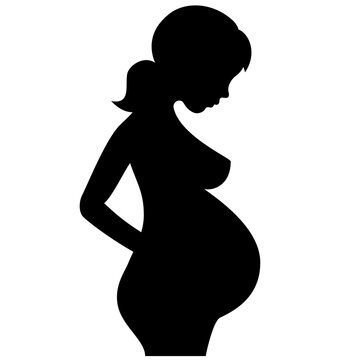 recommend clip art: Young pregnant woman body silhouette