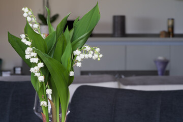 Lily of the valley flowers in a living room