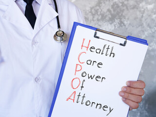 Healthcare Power of Attorney HCPOA is shown on the photo using the text