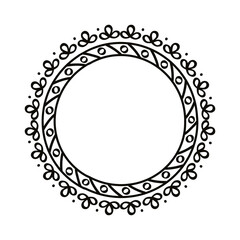 circular drawn leaves frame