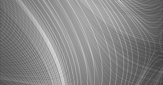 4K looping light gray animation with sharp lines. Moving lines on abstract background with colorful gradient. Flowing design for presentations. 4096 x 2160, 30 fps.