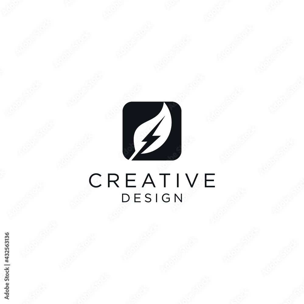 Wall mural leaf logo design vector