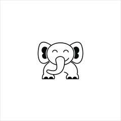 elephant smile cloud logo design vector template