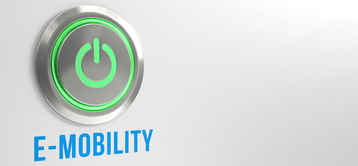 E-Mobility - green illuminated push button