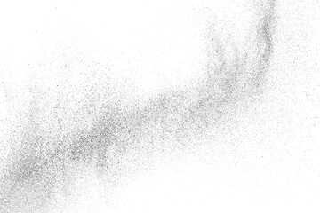 Distressed black texture. Dark grainy texture on white background. Dust overlay textured. Grain noise particles. Rusted white effect. Grunge design elements. Vector illustration, EPS 10