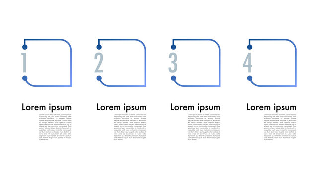 Vector illustration Infographic 4 stepy design,vector business template for presentation,business data visualization, isolated on white background , Vector Illustration EPS 10