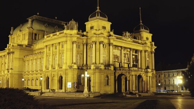 Croatian National Theatre on Marshal Tito Square, this theathe is a theatre, opera and ballet house