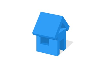 creative logo blue house