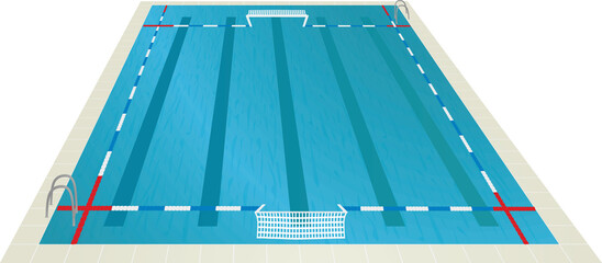 Waterpolo pool field. vector illustrion
