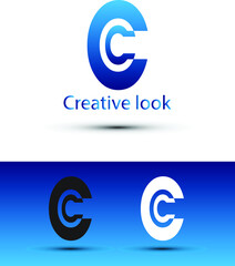 abstract C letter logo design