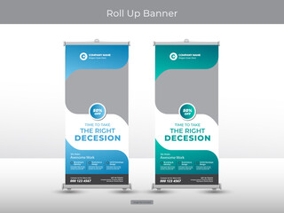 Corporate roll up banner or flyer social media post template