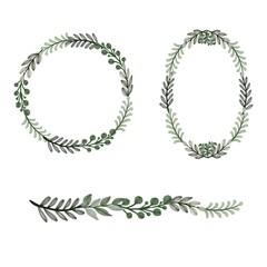 arrangement of leaves watercolor frame green leaves frame collection