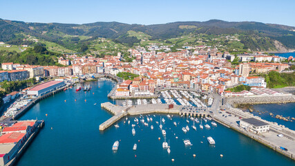 Fototapeta na wymiar aerial view of bermeo fishing town, Spain