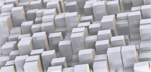 3d abstract rendering of shiny cubes