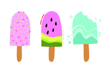  ice cream icons in flat style.