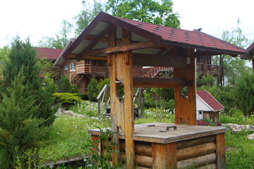 Wooden well in the country
