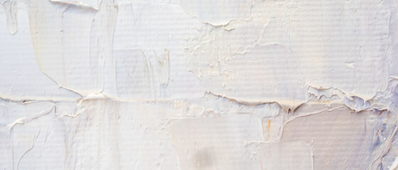 .Embossed pasty oil paints and reliefs. Primary colors: grey, white.  Abstract art. Mix of paints. © Zhanna