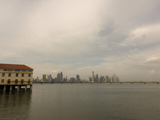 Fototapeta premium view of the city of panama from casco viejo