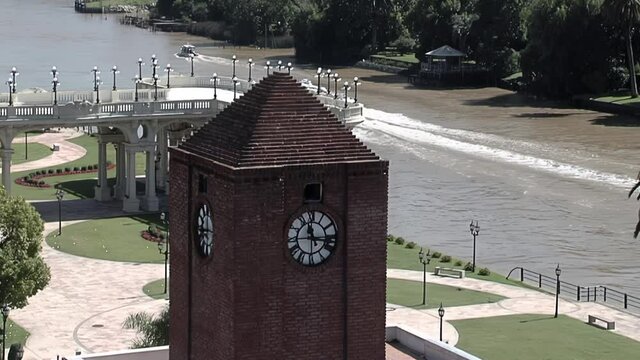 Clock Tower at the Honorable Deliberative Council of Tigre (Honorable Concejo Deliberante de Tigre), Buenos Aires Province, Argentina. 