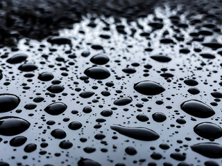 Rain drops on a building.