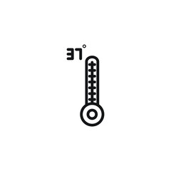 thermometer 37 degrees icon isolated on white background