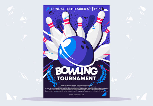 vector illustration of the bowling tournament poster template