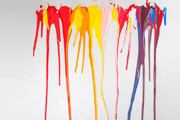 hot tone color are dripping on to white paper. high quarlity 4k video.colorful of paint background..