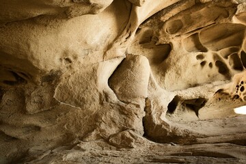 A collection of sand caves while exploring nature.