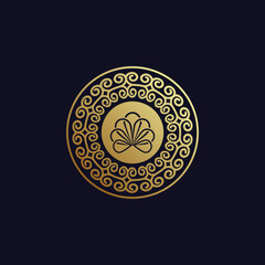 Decorative cannabis as a symbol. Illustration of decorative cannabis as a symbol on a blue background 