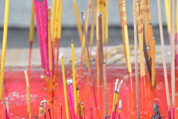incense sticks in a temple