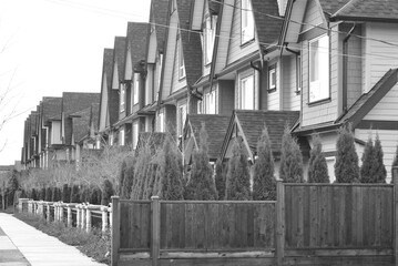 black and white houses