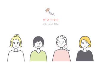 30代くらいの女性のイラスト素材