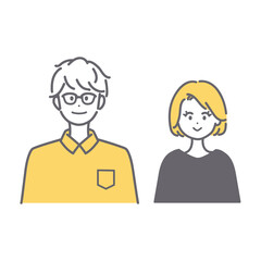 30代くらいの男女のイラスト素材