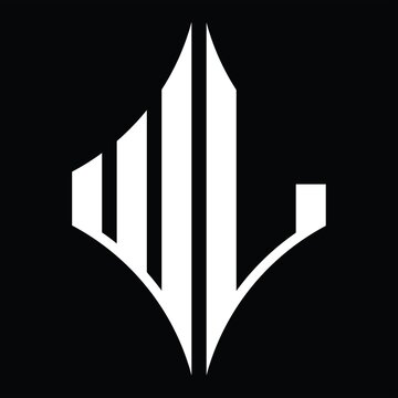 WL Logo monogram with diamond shape design template
