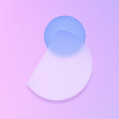 Glassmorphism z miejscem na tekst - transparentny szklany kształt oraz niebieska kulka na gradientowym jasnym tle. Ilustracja dla social media story, internetowe projekty, aplikacje mobilne.