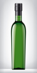Color Glass Bottle with Foil on background. 