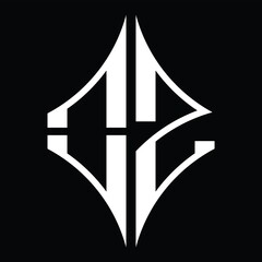OZ Logo monogram with diamond shape design template