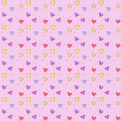 Obraz premium Pattern of many beautiful multi-colored gingerbreads in the form of hearts