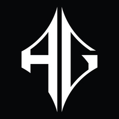 AG Logo monogram with diamond shape design template - obrazy, fototapety, plakaty