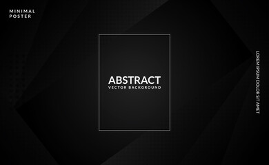 Luxury Abstract black Vector Background 3D Paper Art Style For Cover Design, Book Design, Poster, Flyer, Banner, Website Backgrounds or Advertising