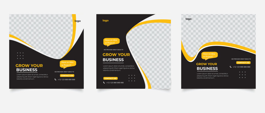 Digital marketing corporate social media live webinar and instagram post template
