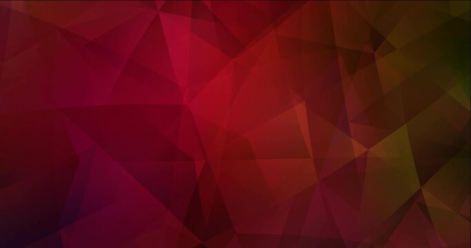4K looping dark green, red video with polygonal materials. Shining colorful animation in simple style. Flicker for designers. 4096 x 2160, 30 fps. Codec Photo JPEG.