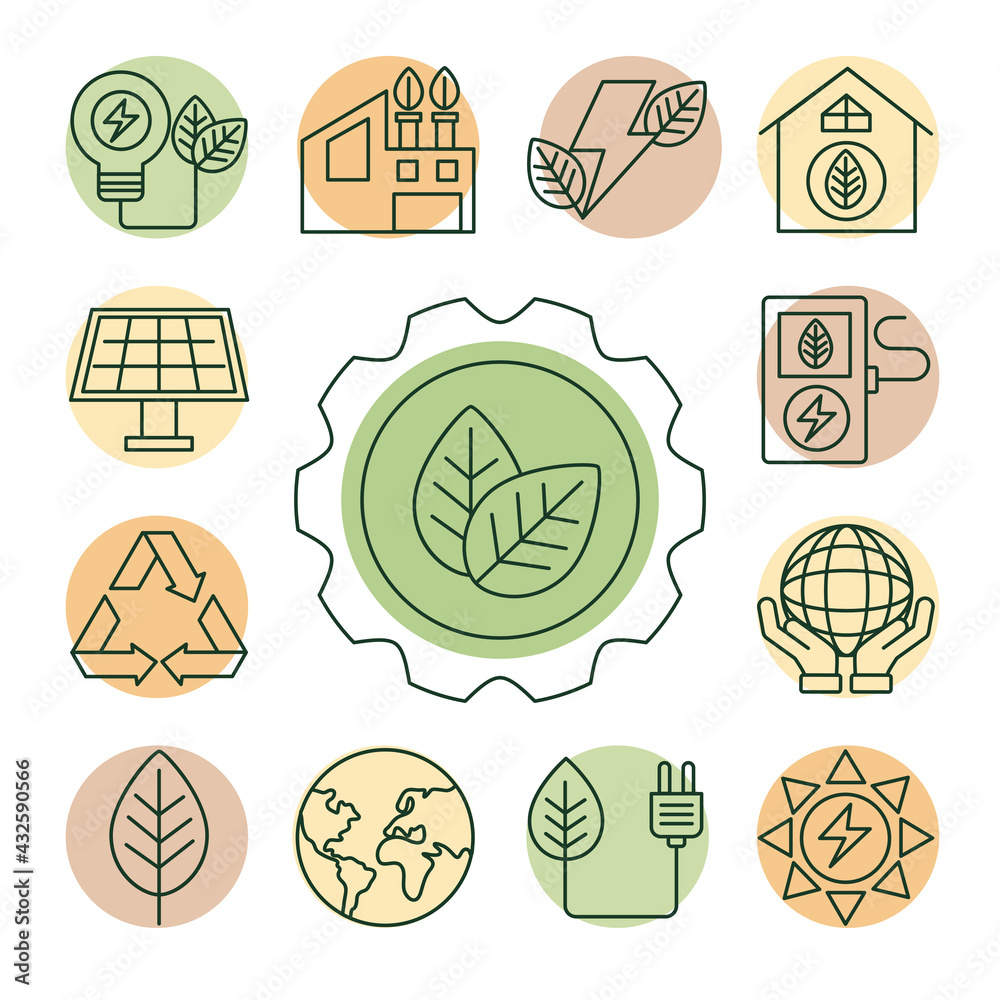 Canvas Prints bioenergy thirteen icons