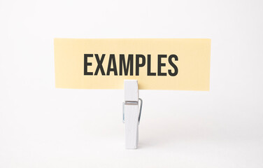 Example word. Example on paper. On white background