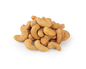 Cashew nuts isolated on white background with clipping path.