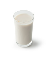 Milk in the glass isolated on white background with clipping path.